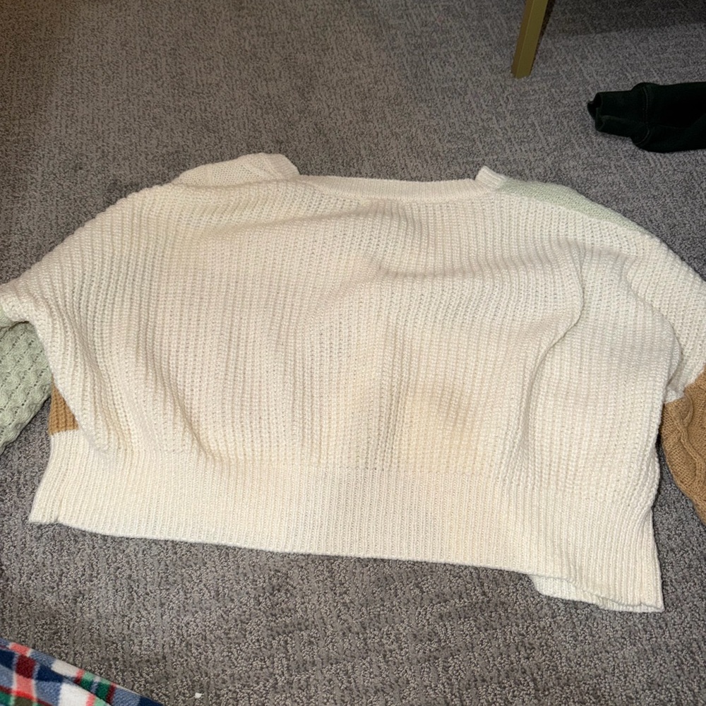 Altar’d State Patchwork Sweater Cardigan Size Medium - Picture 6 of 7